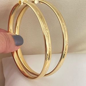 18k Gold Filled Big Hoop Earrings 3”
